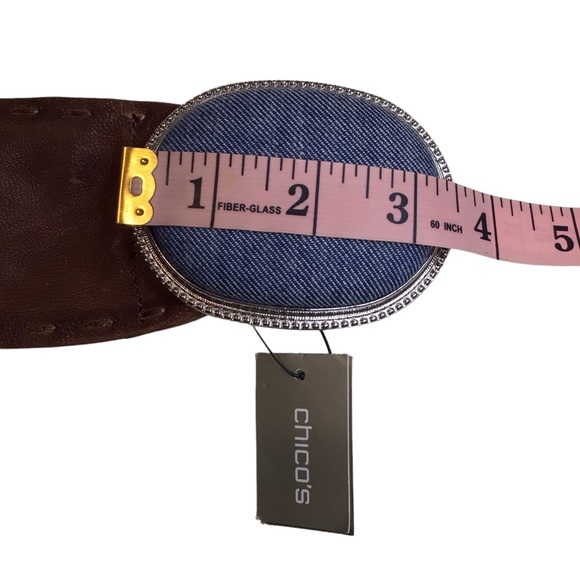 NWT Chico’s Nila Denim and Leather Belt Size Medium - Picture 5 of 6